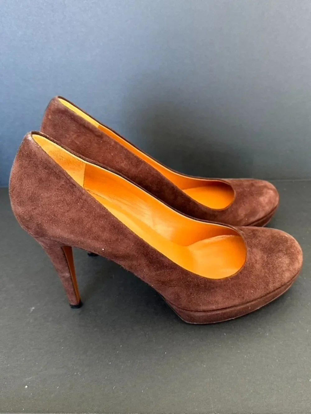 Gucci Cocoa Nappa Charlotte Platform Pumps Heels Size 38